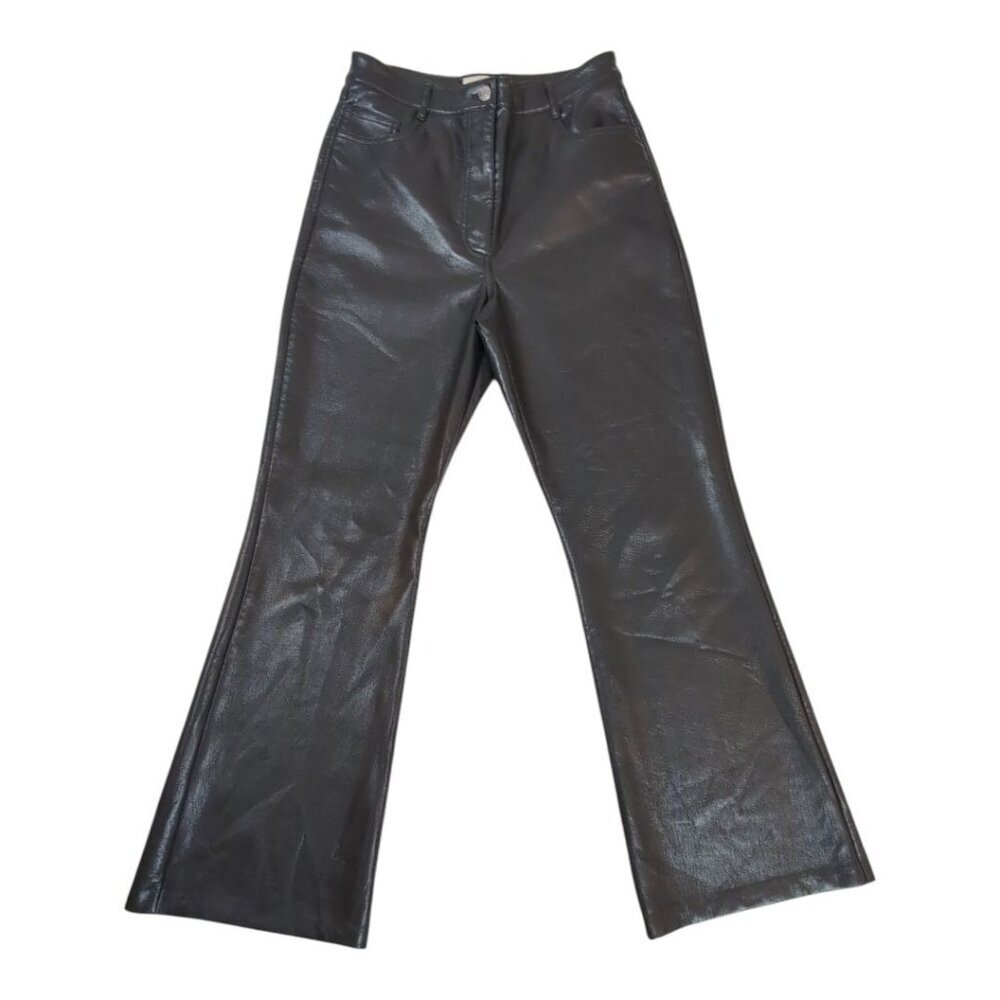 Wilfred The Melina Flare Pant High-Rise Black Vegan Leather Womens Size‎ 10